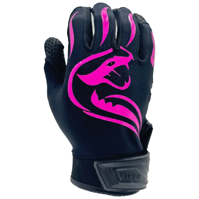 Viper Lite Premium Batting Gloves Leather Palm - Black/Pink