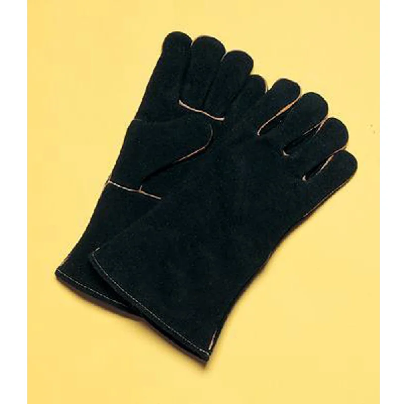 Radnor Large Black 14" Select Shoulder Split Cowhide Cotton Sock Lined Welders Gloves With Wing Thumb