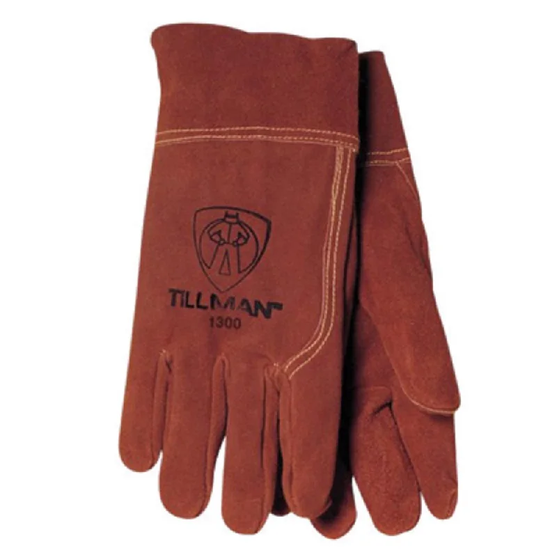 Tillman Medium Russet Brown Shoulder Split Cowhide Economy Grade Heavy Duty MIG Welders Gloves With Straight Thumb, 2" Cuff, Seamless Forefinger And Kevlar Lock Stitching